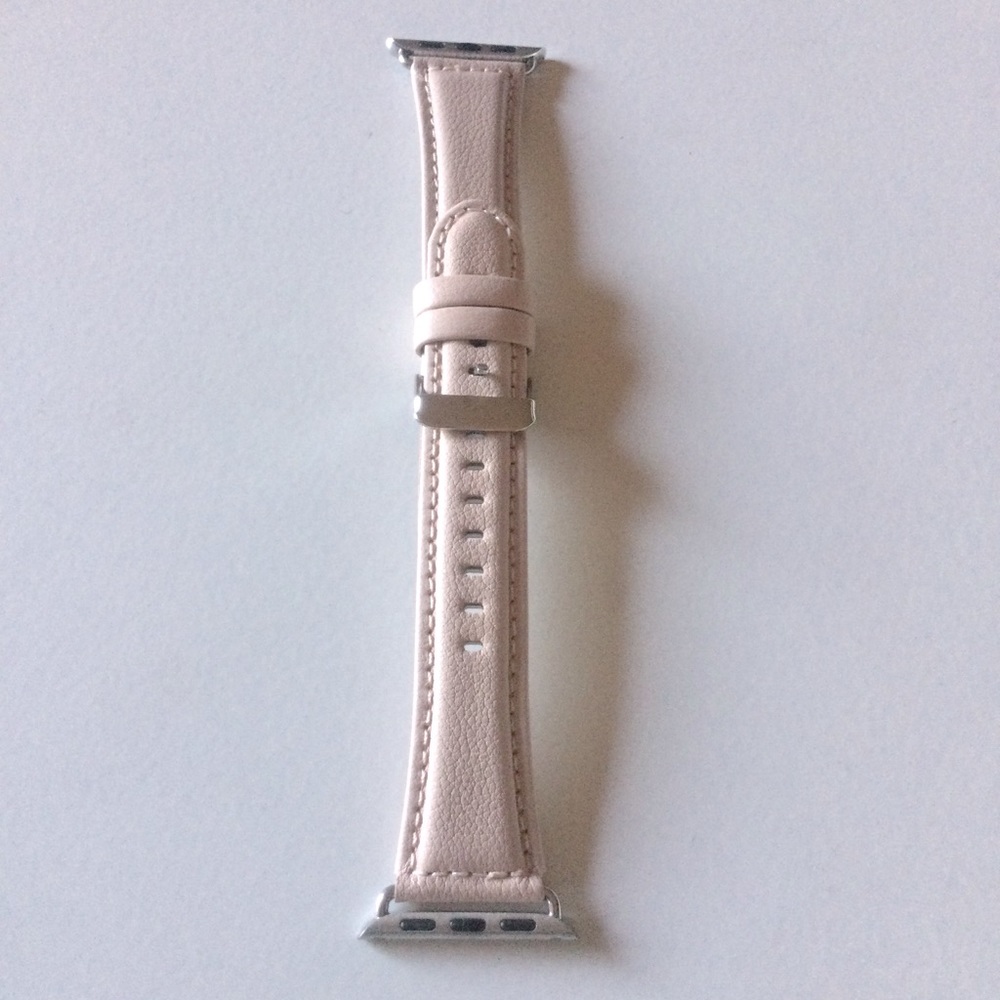 SARINA WOMENS ROSE BEIGE LEATHER APPLE WATCH STRAP 38mm 40mm NWT